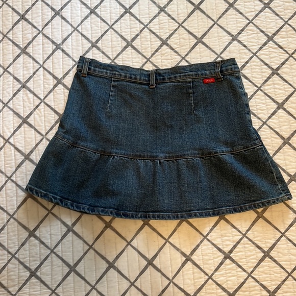 Moto ruffled denim mini skirt size 30 - Picture 2 of 4